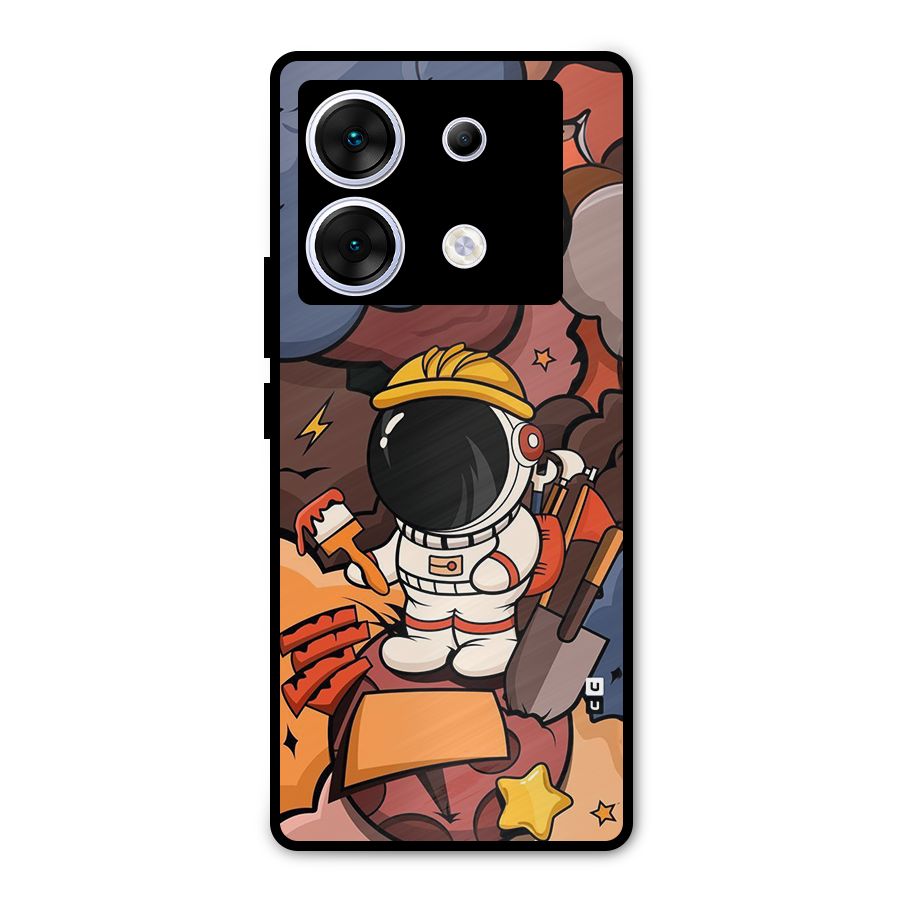 Comic Space Astronaut Metal Back Case for Infinix Zero 30 5G