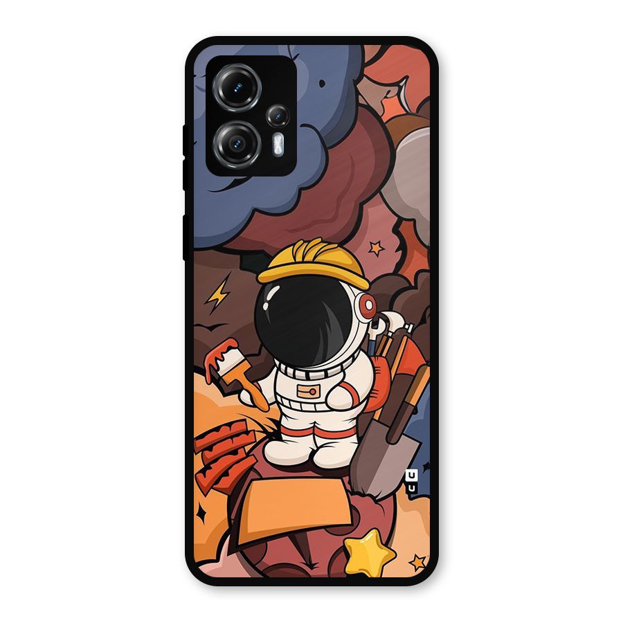 Comic Space Astronaut Metal Back Case for Moto G13