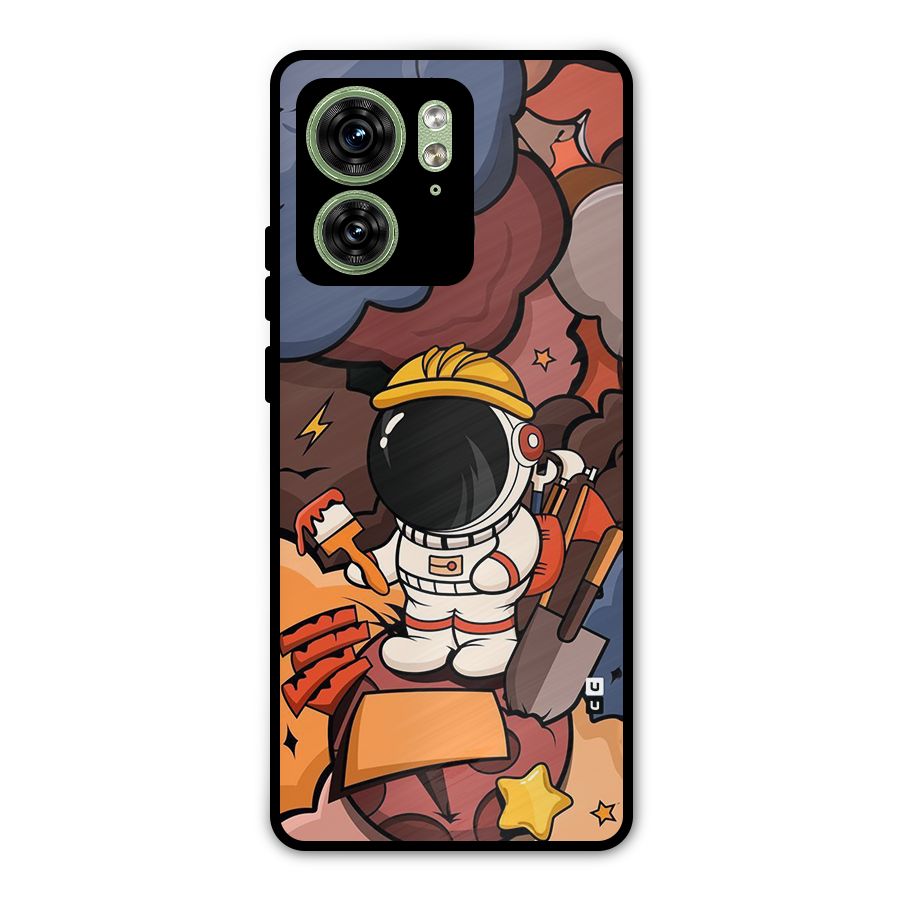 Comic Space Astronaut Metal Back Case for Motorola Edge 40 5G