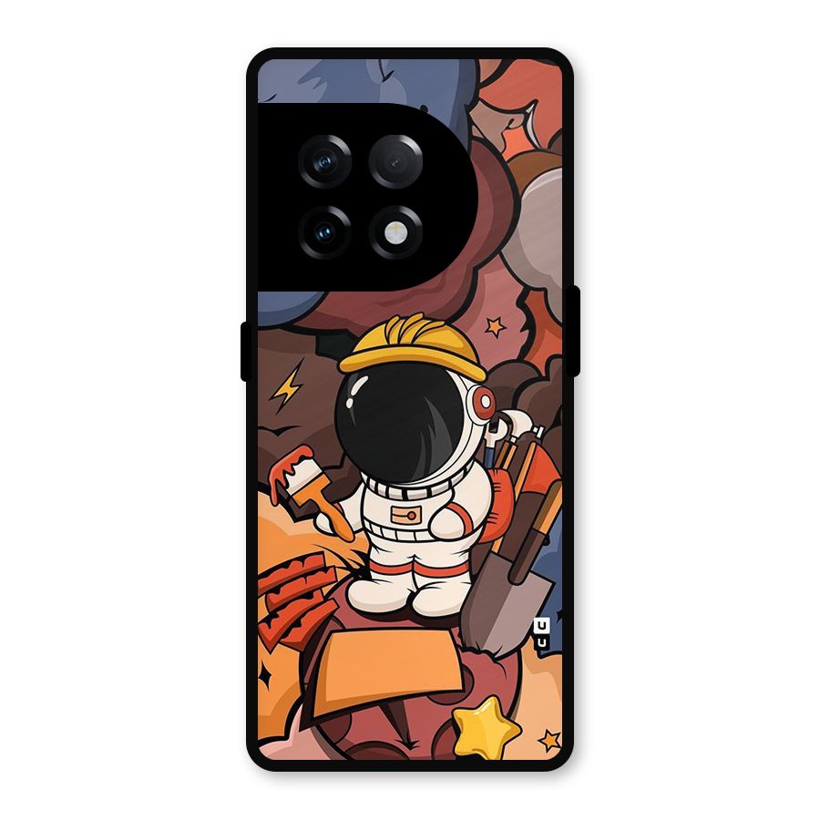 Comic Space Astronaut Metal Back Case for OnePlus 11R