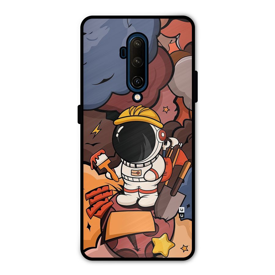 Comic Space Astronaut Metal Back Case for OnePlus 7T Pro