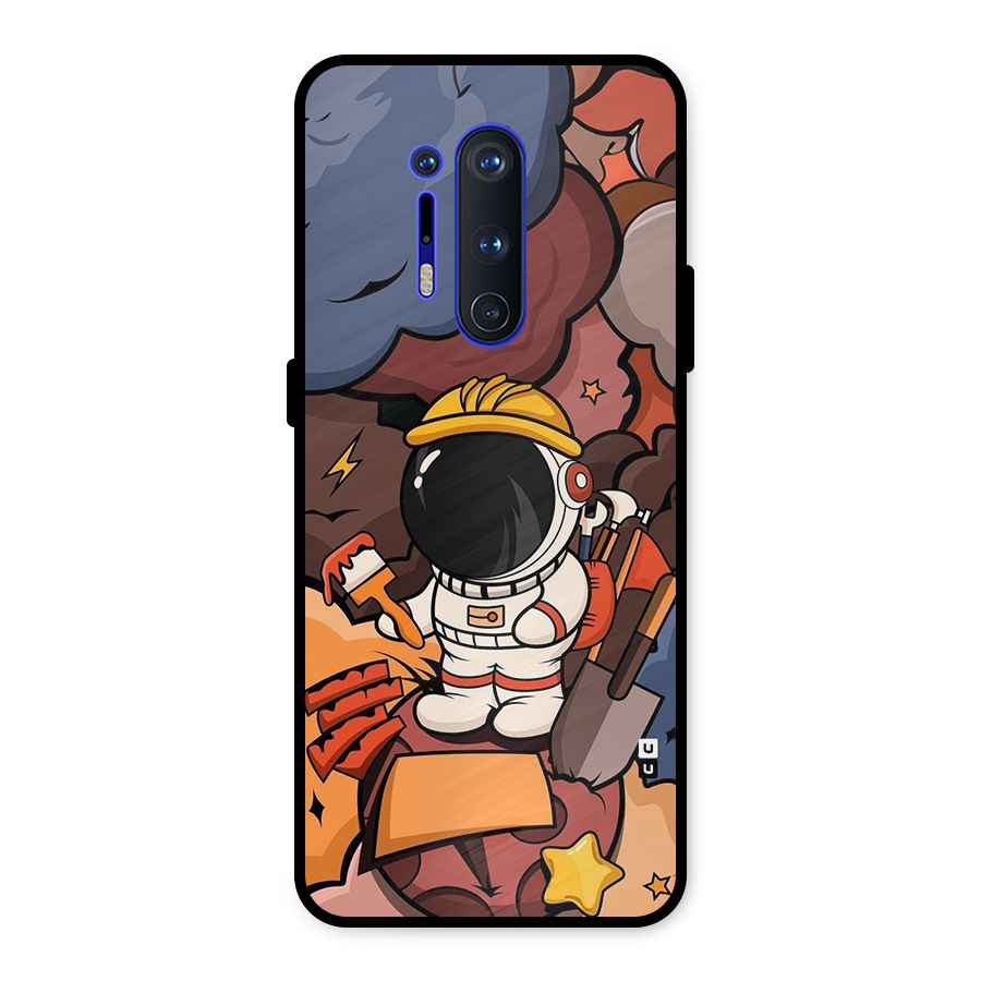 Comic Space Astronaut Metal Back Case for OnePlus 8 Pro