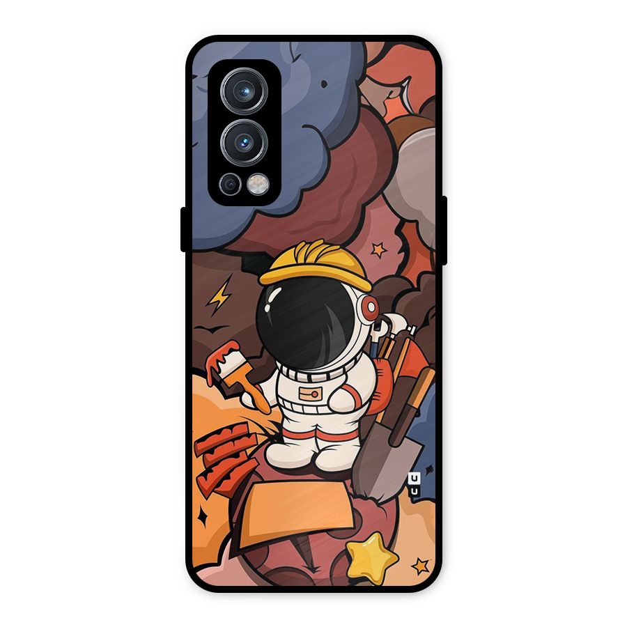 Comic Space Astronaut Metal Back Case for OnePlus Nord 2 5G
