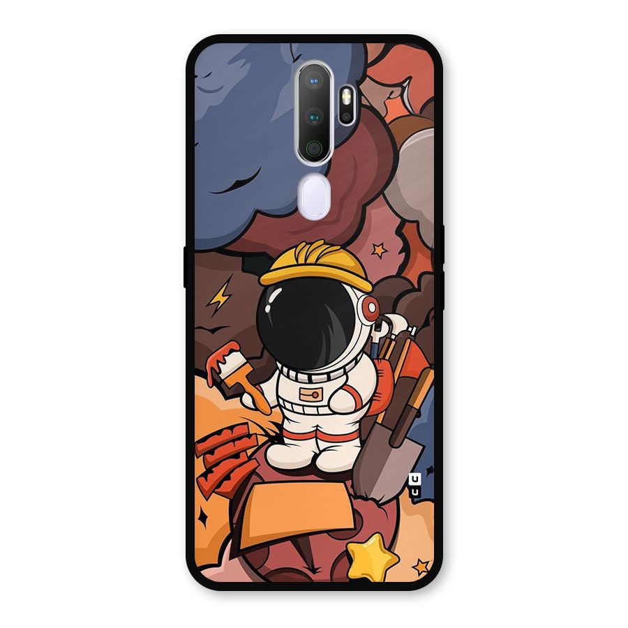 Comic Space Astronaut Metal Back Case for Oppo A9 (2020)