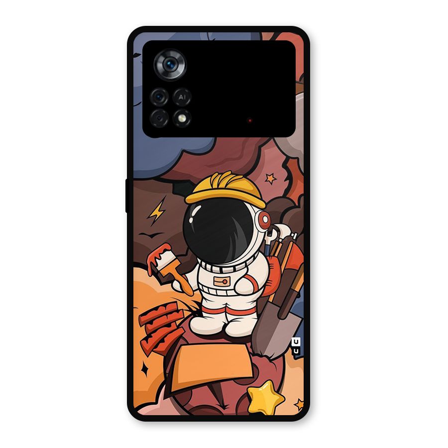 Comic Space Astronaut Metal Back Case for Poco X4 Pro 5G