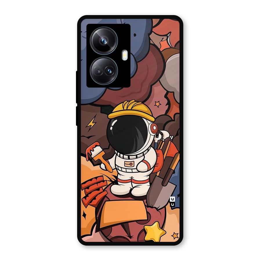 Comic Space Astronaut Metal Back Case for Realme 10 Pro Plus