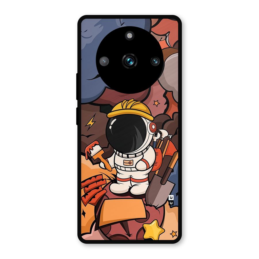 Comic Space Astronaut Metal Back Case for Realme 11 Pro