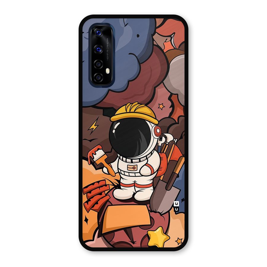 Comic Space Astronaut Metal Back Case for Realme 7