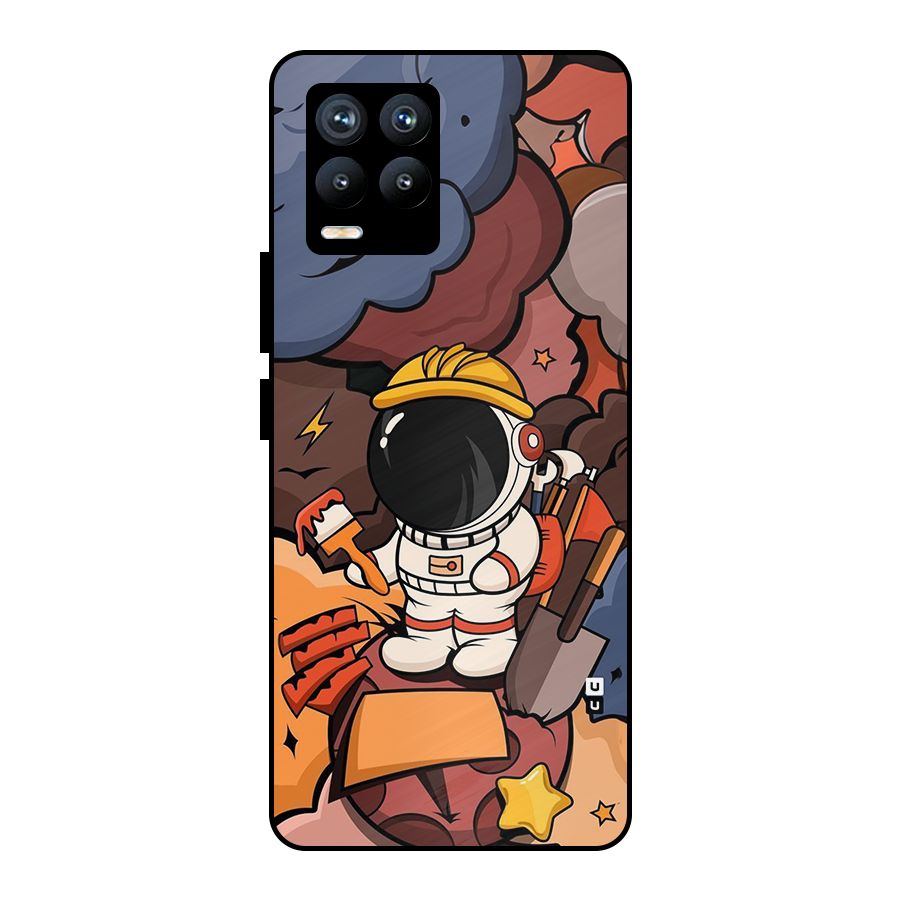 Comic Space Astronaut Metal Back Case for Realme 8