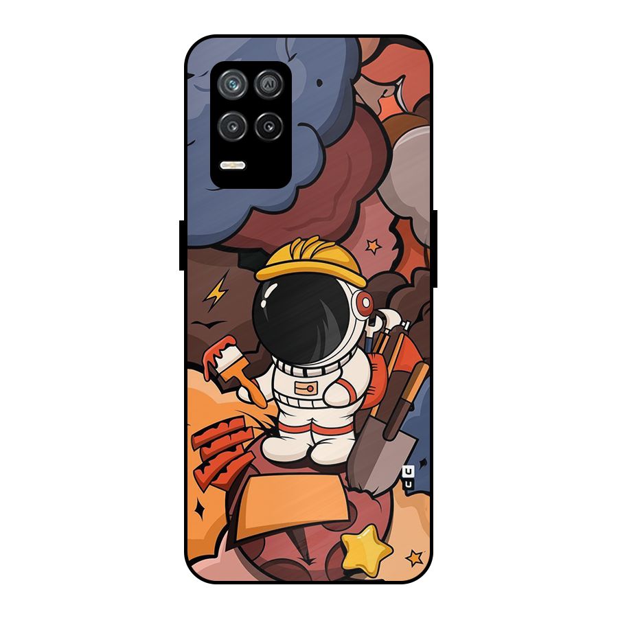 Comic Space Astronaut Metal Back Case for Realme 8 5G