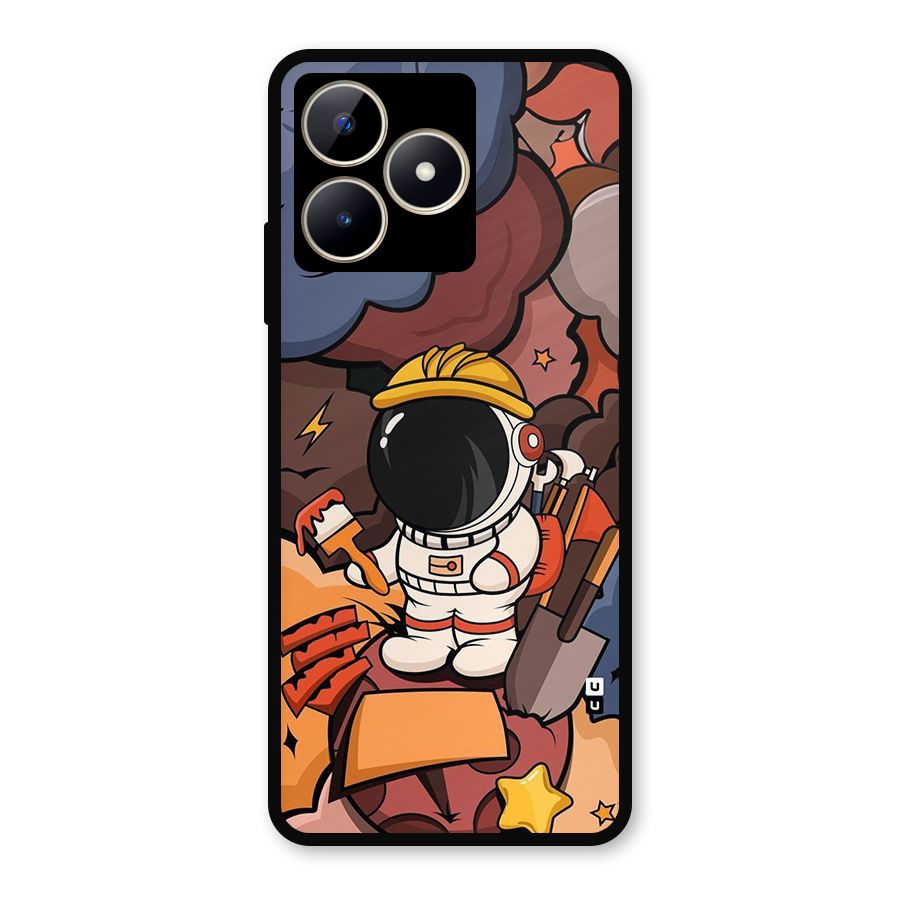 Comic Space Astronaut Metal Back Case for Realme C53
