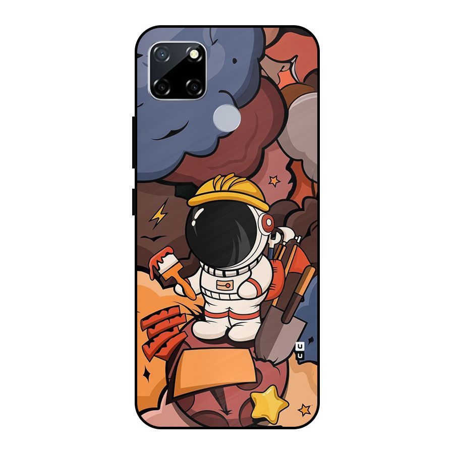 Comic Space Astronaut Metal Back Case for Realme Narzo 30A