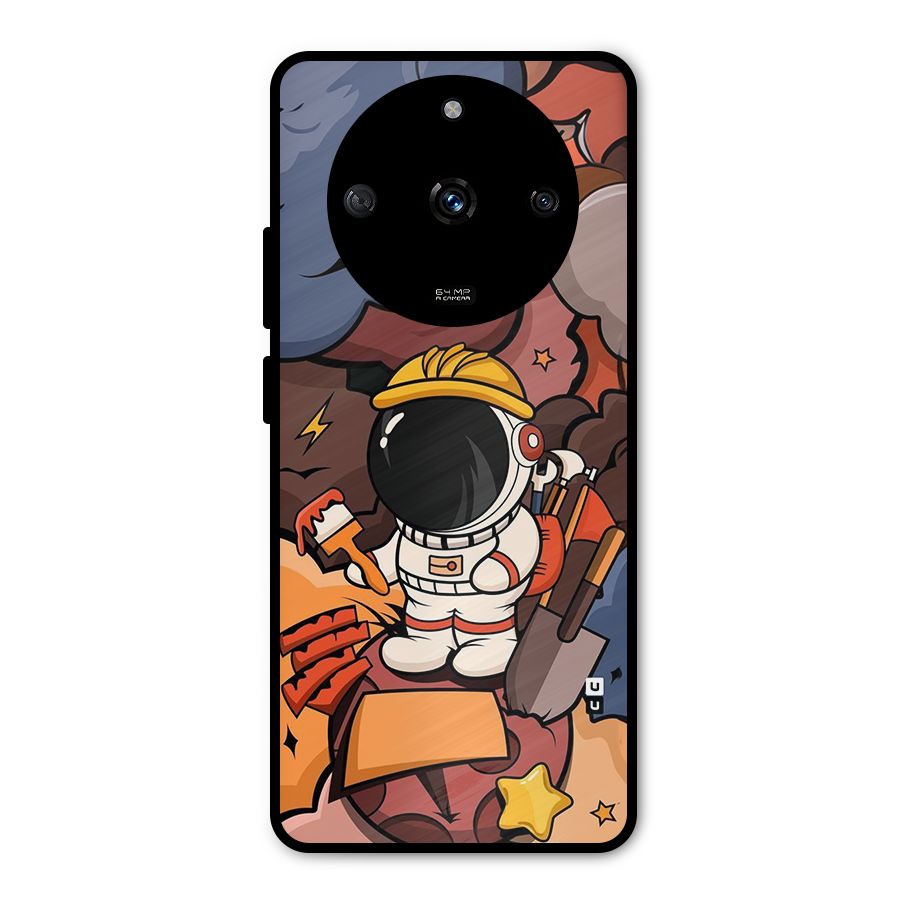 Comic Space Astronaut Metal Back Case for Realme Narzo 60 5G