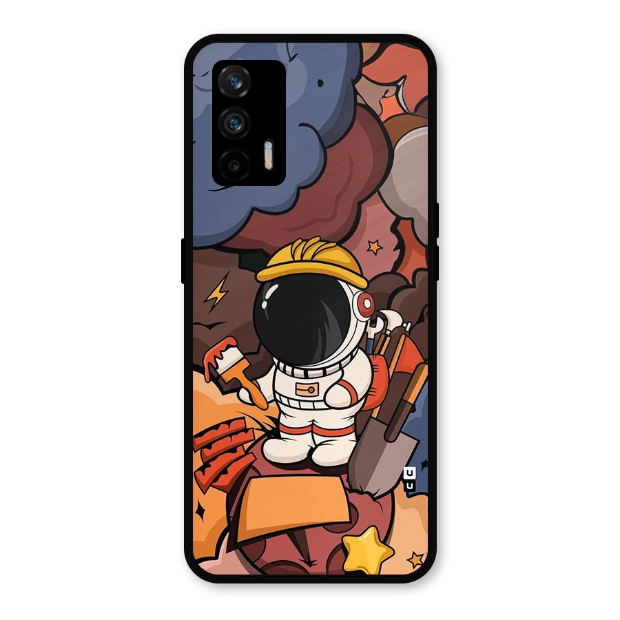 Comic Space Astronaut Metal Back Case for Realme X7 Max