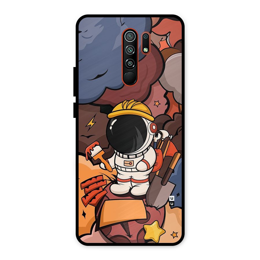 Comic Space Astronaut Metal Back Case for Redmi 9 Prime