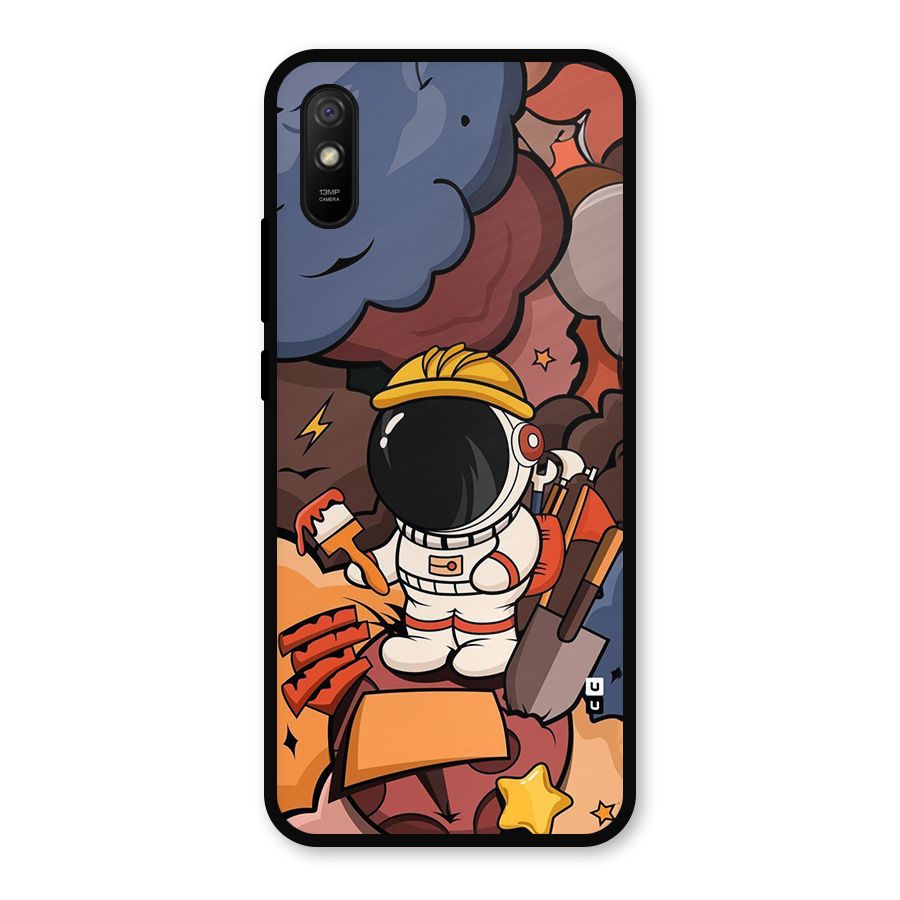 Comic Space Astronaut Metal Back Case for Redmi 9a