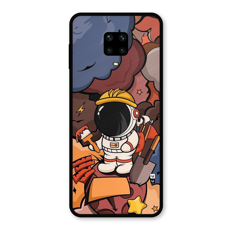 Comic Space Astronaut Metal Back Case for Redmi Note 9 Pro