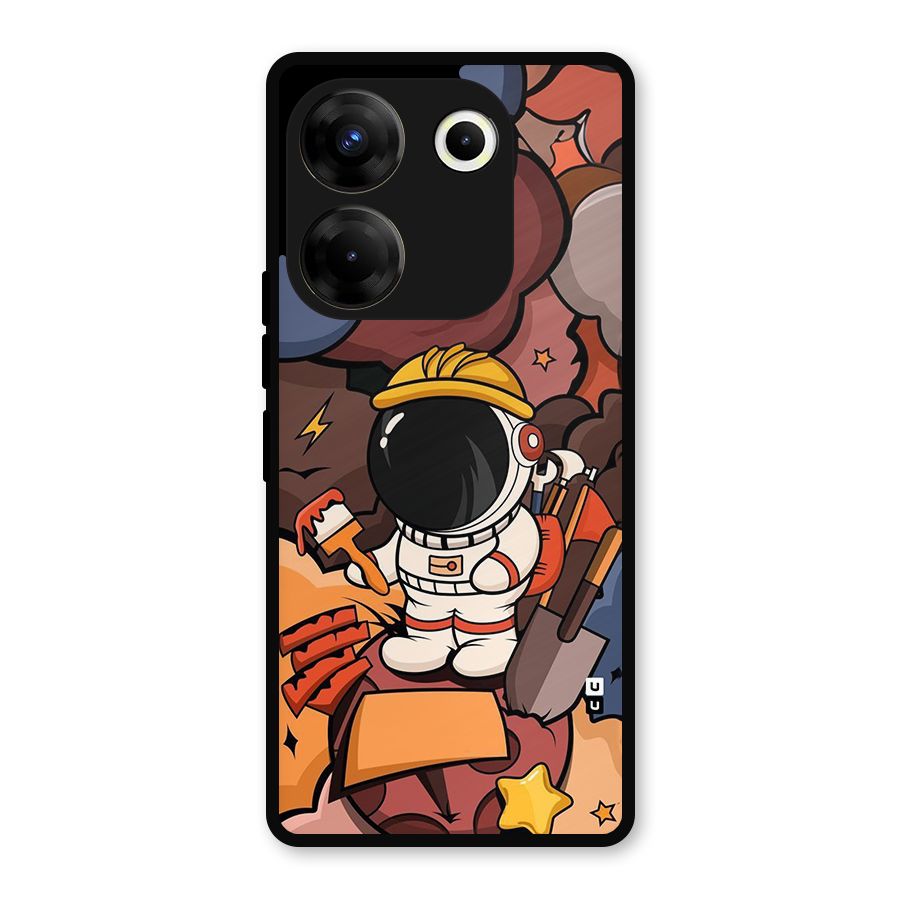 Comic Space Astronaut Metal Back Case for Tecno Camon 20 Pro
