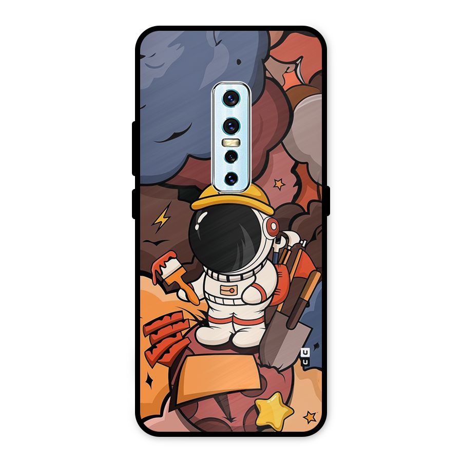 Comic Space Astronaut Metal Back Case for Vivo V17 Pro