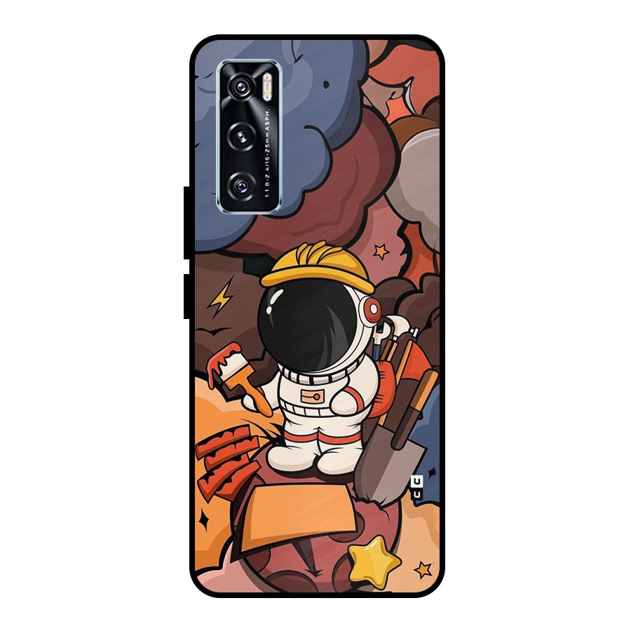 Comic Space Astronaut Metal Back Case for Vivo V20 SE