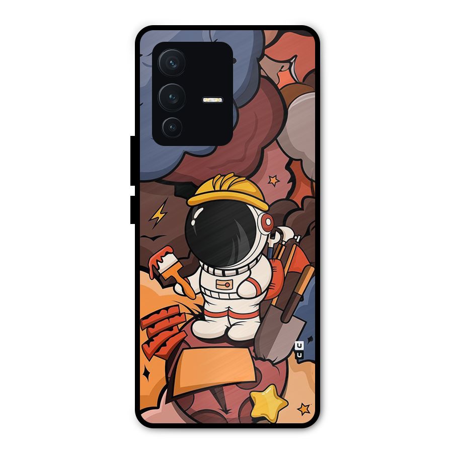 Comic Space Astronaut Metal Back Case for Vivo V23 Pro
