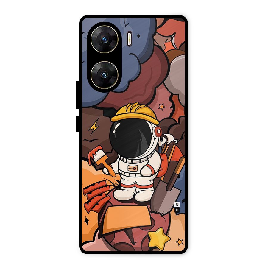 Comic Space Astronaut Metal Back Case for Vivo V29e