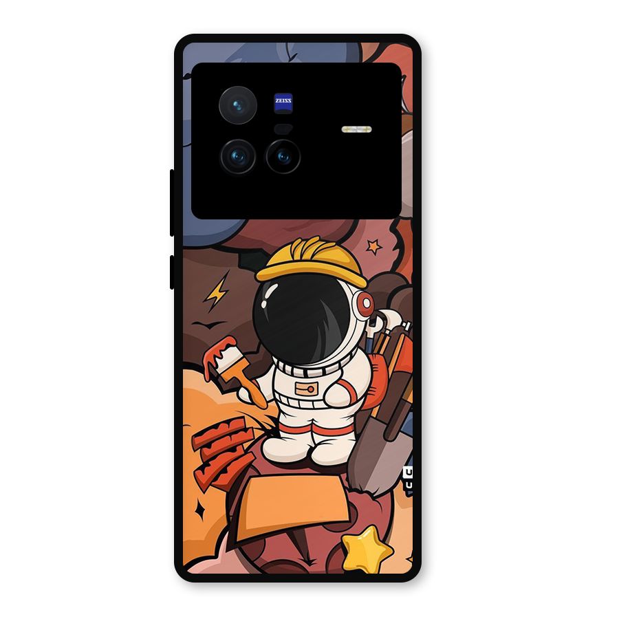 Comic Space Astronaut Metal Back Case for Vivo X80