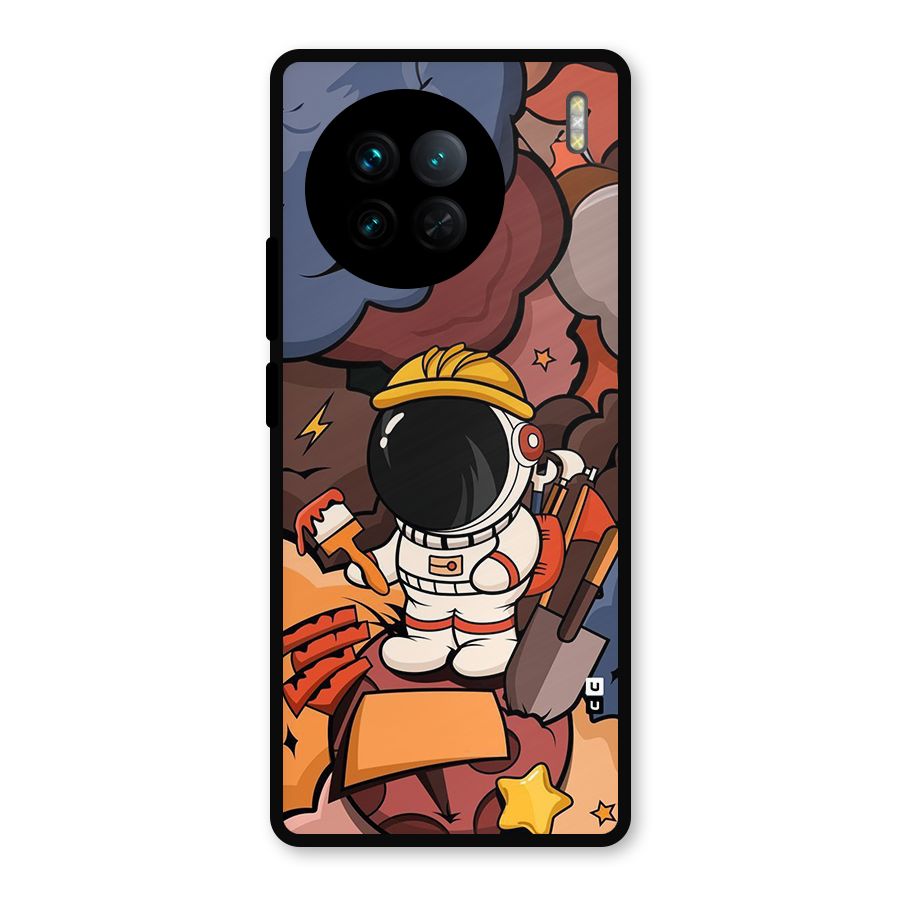 Comic Space Astronaut Metal Back Case for Vivo X90