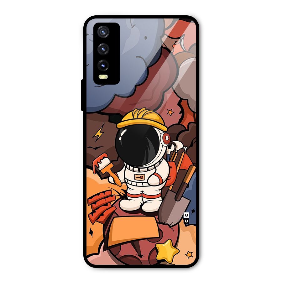 Comic Space Astronaut Metal Back Case for Vivo Y20g