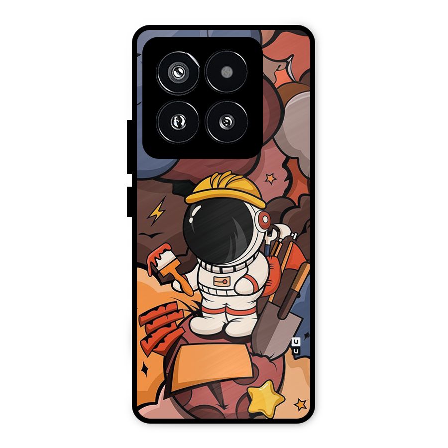Comic Space Astronaut Metal Back Case for Xiaomi 14 Pro