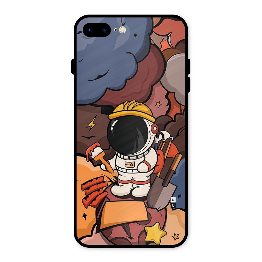Comic Space Astronaut Metal Back Case for iPhone 7 Plus
