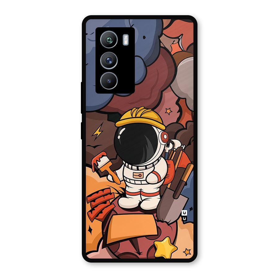 Comic Space Astronaut Metal Back Case for iQOO 9 SE