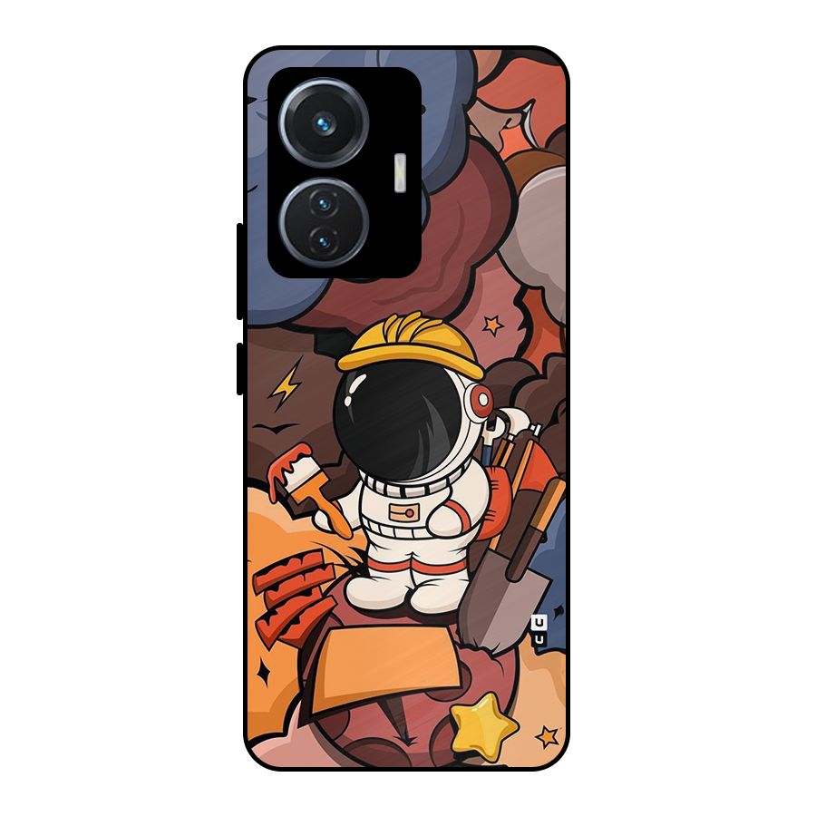 Comic Space Astronaut Metal Back Case for iQOO Z6 44W