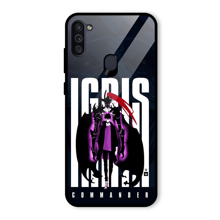 Commander Igris Glass Back Case for Galaxy M11