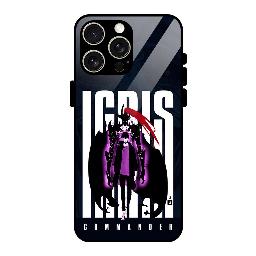 Commander Igris Glass Back Case for iPhone 15 Pro Max