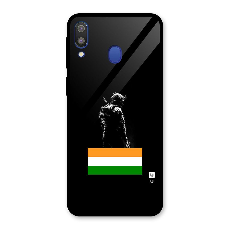 Commando Respect Glass Back Case for Galaxy M20