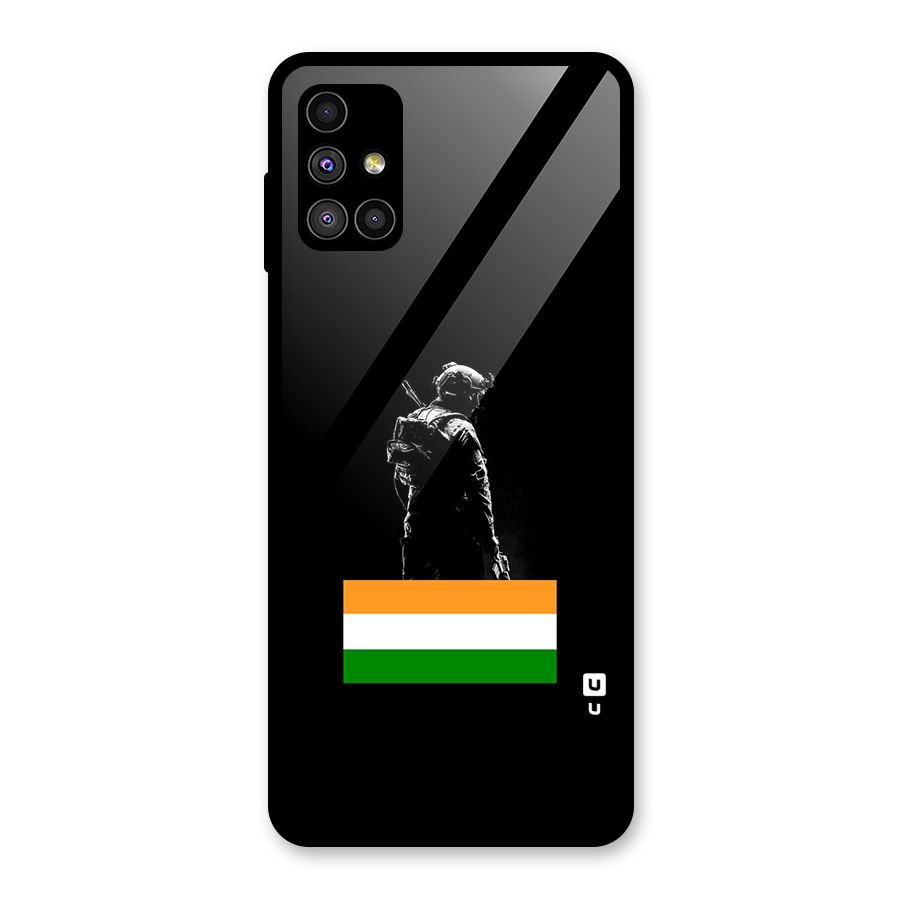 Commando Respect Glass Back Case for Galaxy M51