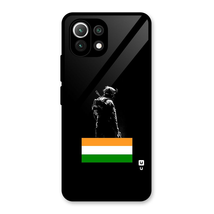 Commando Respect Glass Back Case for Mi 11 Lite NE 5G