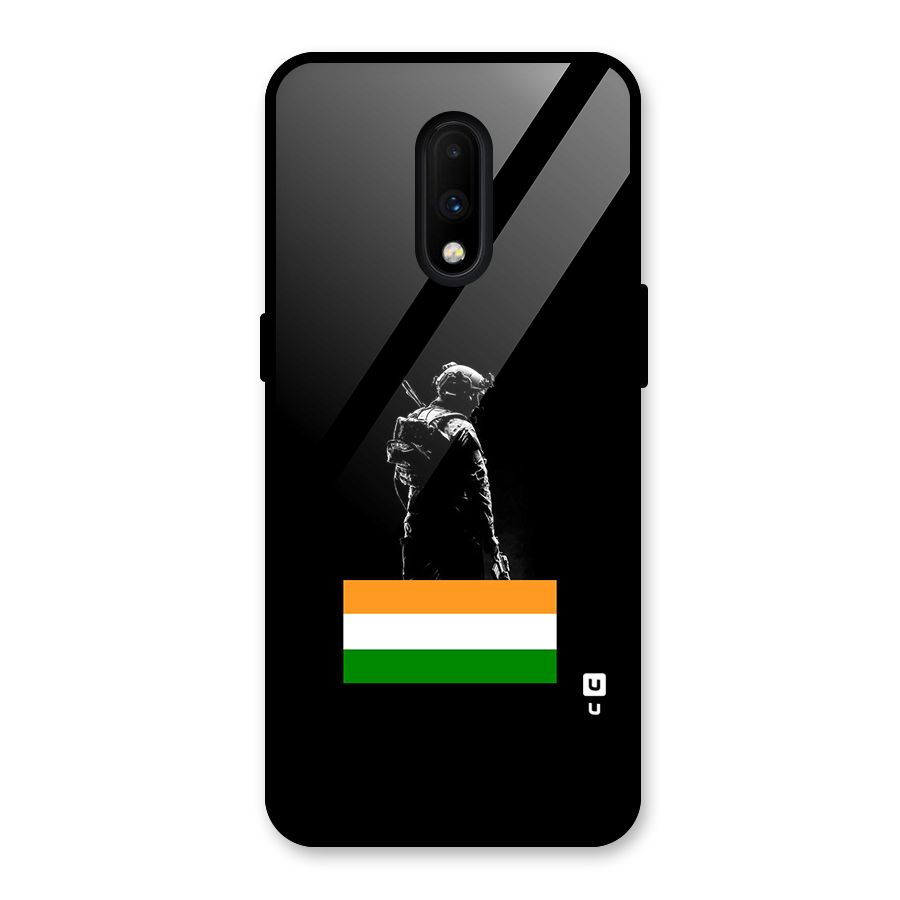 Commando Respect Glass Back Case for OnePlus 7