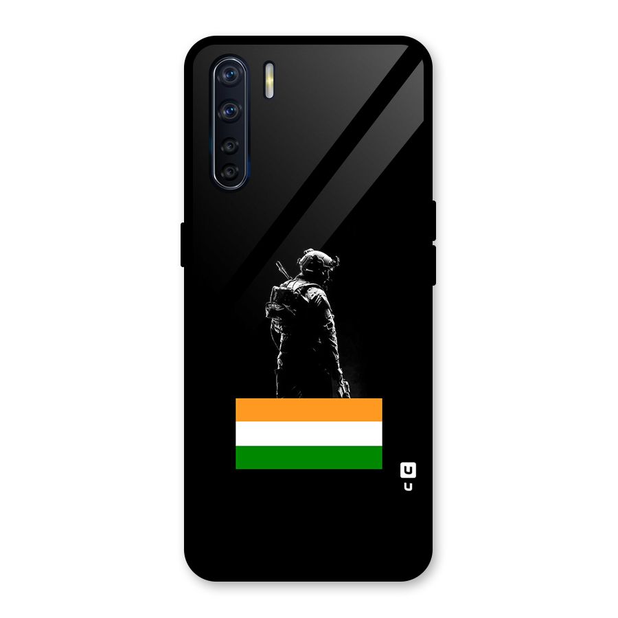 Commando Respect Glass Back Case for Oppo F15