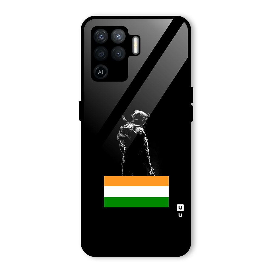 Commando Respect Glass Back Case for Oppo F19 Pro