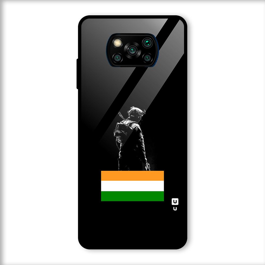 Commando Respect Glass Back Case for Poco X3