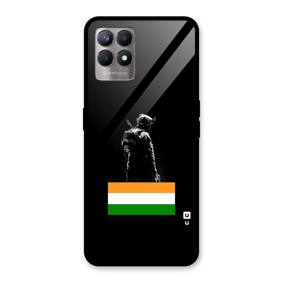 Commando Respect Glass Back Case for Realme 8i