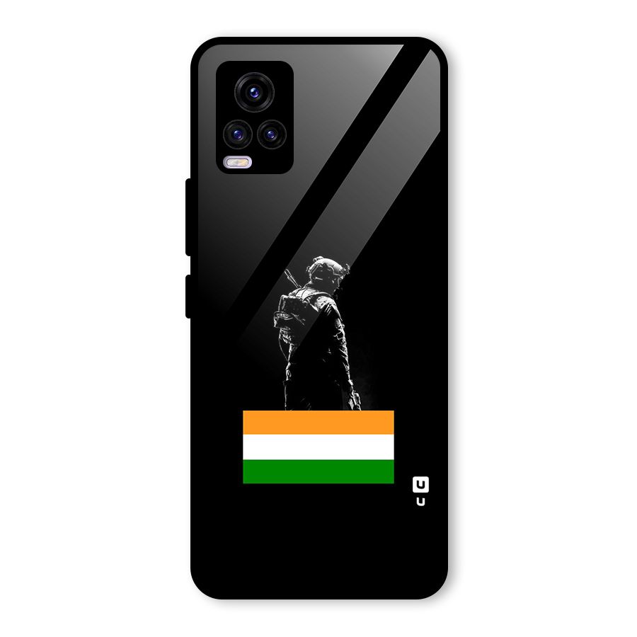 Commando Respect Glass Back Case for Vivo V20 2021
