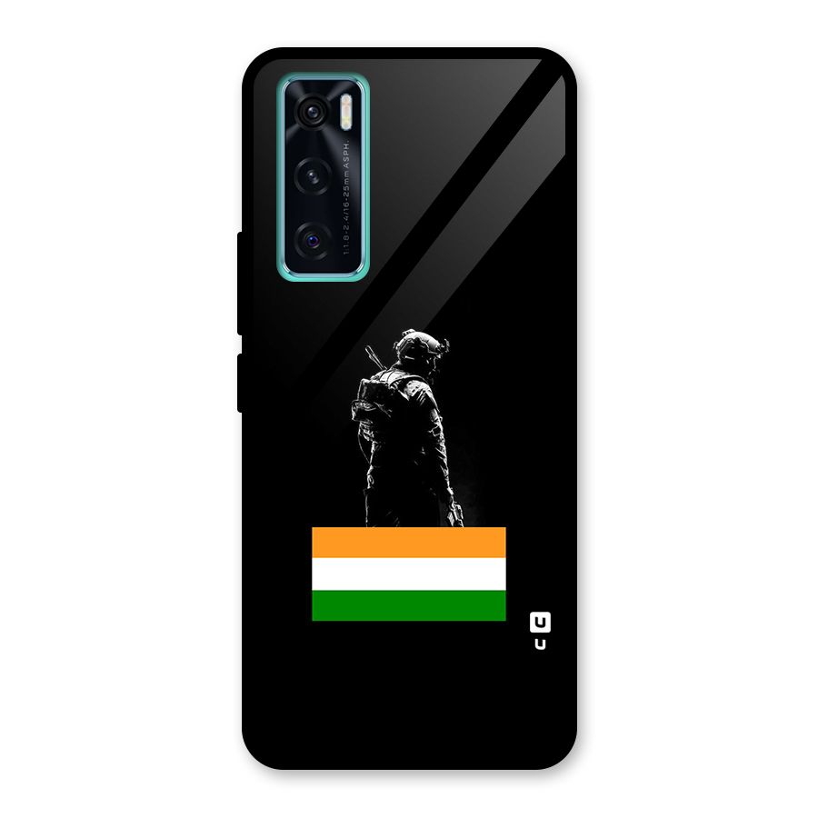 Commando Respect Glass Back Case for Vivo V20 SE