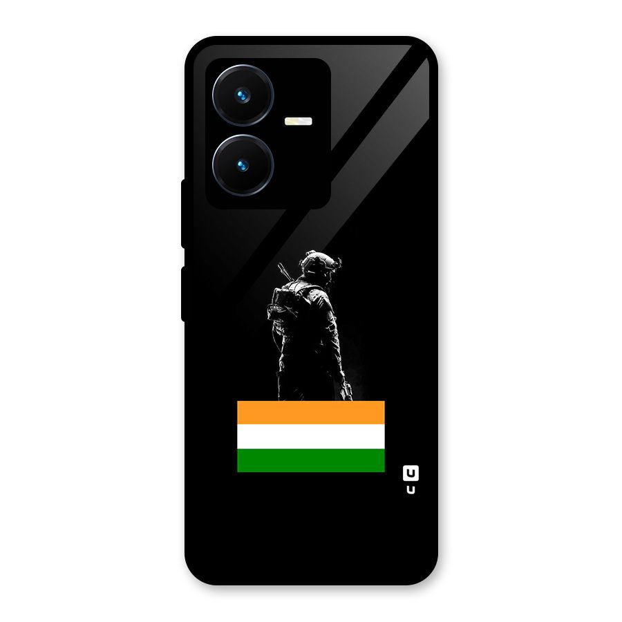 Commando Respect Glass Back Case for Vivo Y22s