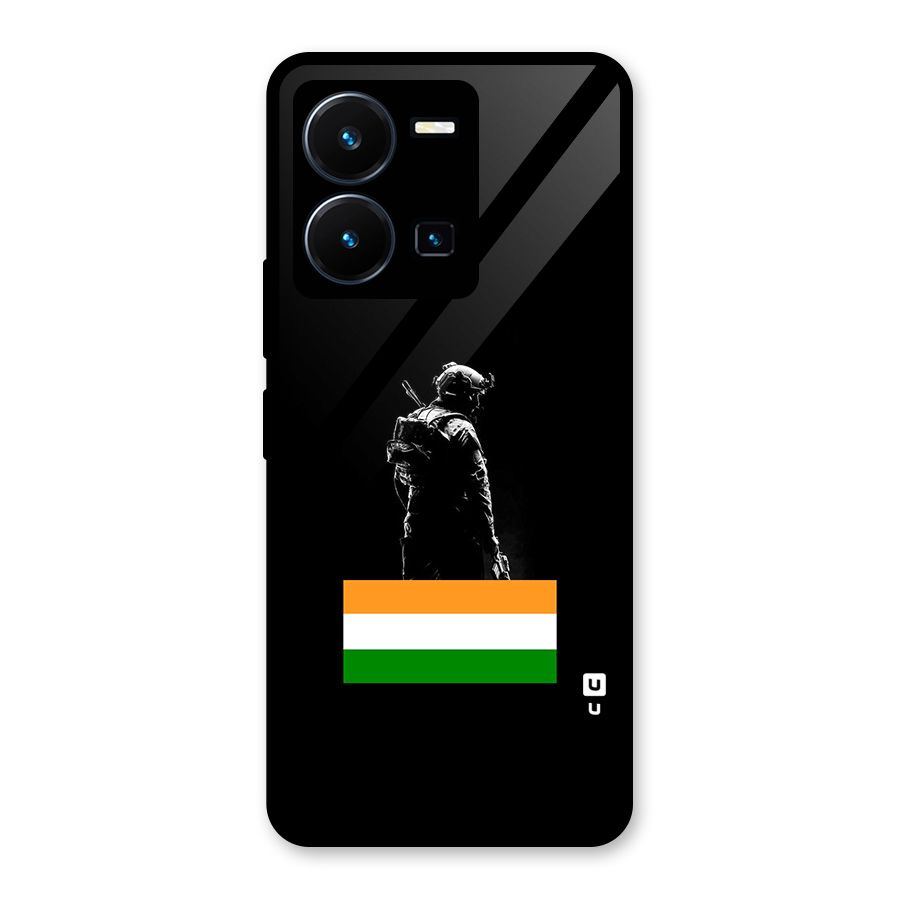 Commando Respect Glass Back Case for Vivo Y35