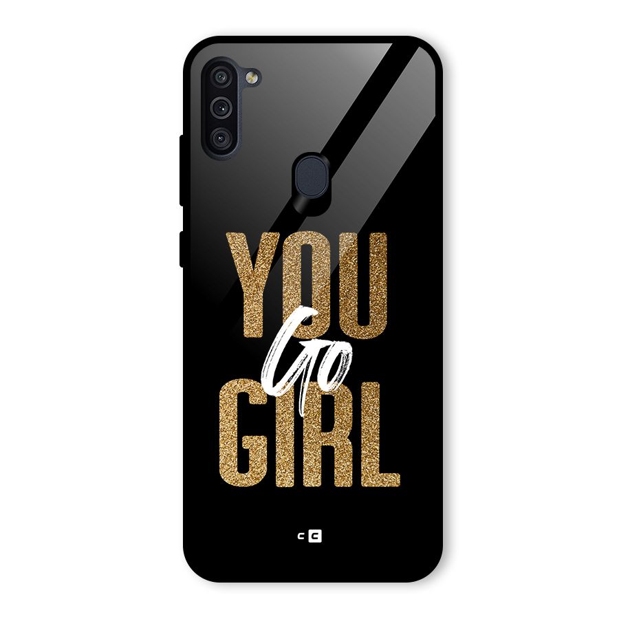 Confident Girl Glass Back Case for Galaxy M11