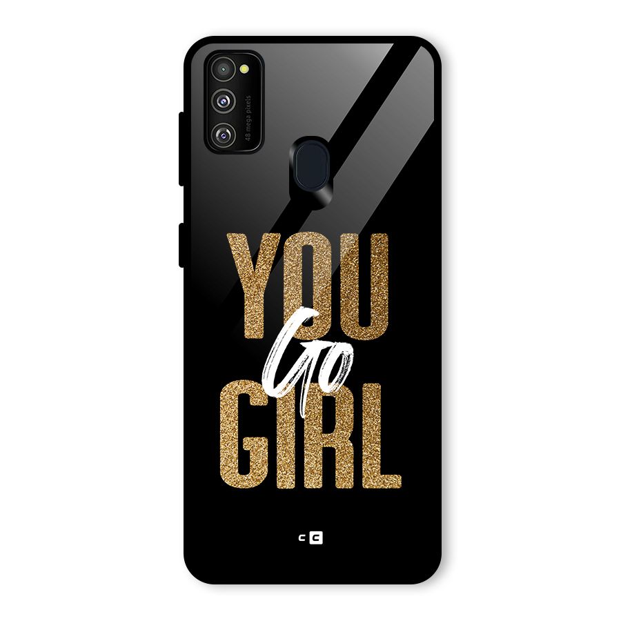 Confident Girl Glass Back Case for Galaxy M21