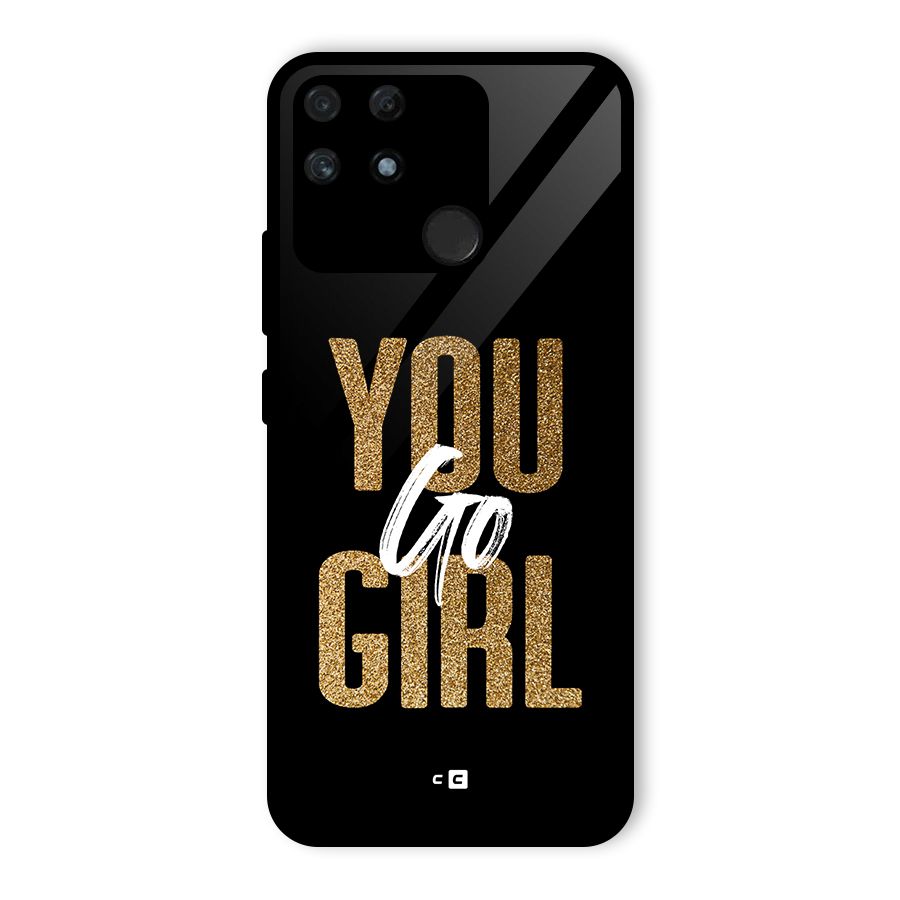 Confident Girl Glass Back Case for Realme Narzo 50A